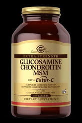 Solgar Extra Strength Glucosamine Chondroitin MSM with Ester-C, 180 tablets for joint support and mobility.